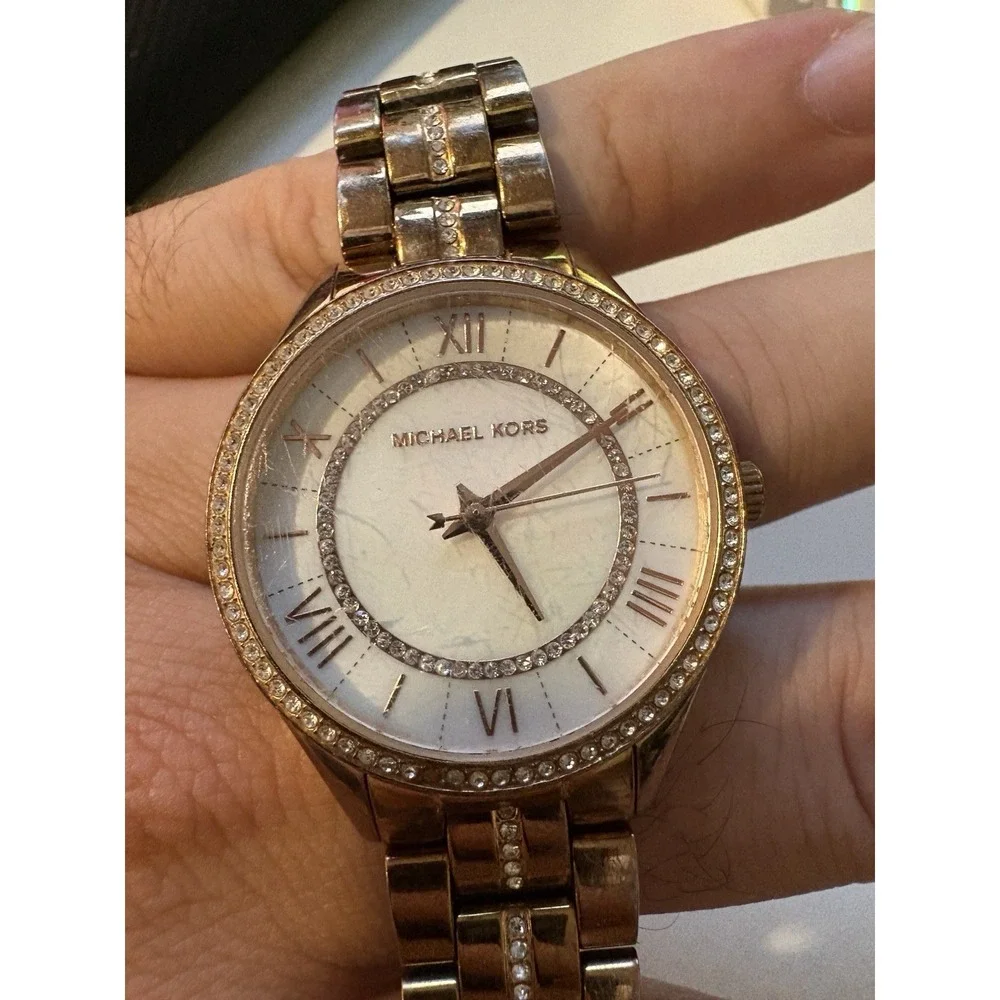 Michael Kors MK3716 Mini Lauryn Pavé Watch – Gold/Rose Gold Tone – Untested